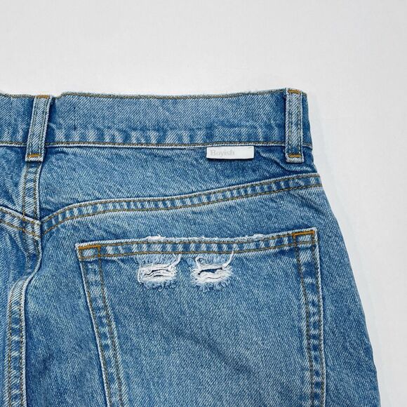 Boyish Jeans Size 26 The Billy High Rise Skinny Distressed Raw Hem Light Wash - Picture 6 of 11